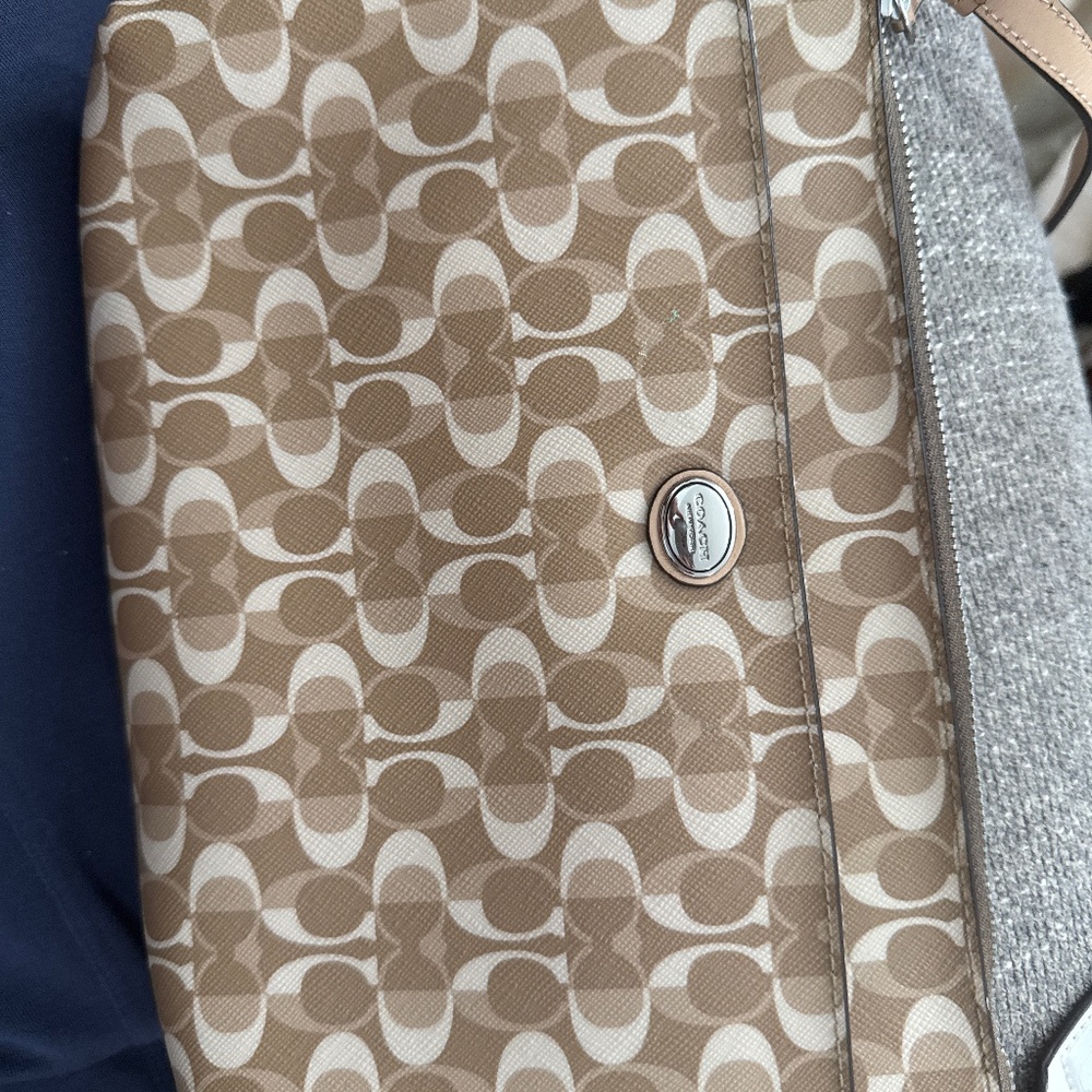 Coach Leather Crossbody Bag in Signature Canvas